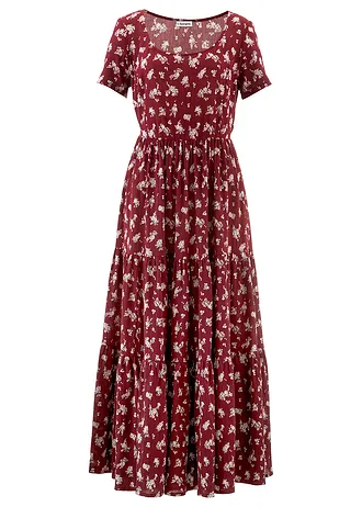 Robe 100% coton, Couleur: bordeaux floral