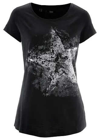 Shirt bawełniany z przędzy mieszankowej, krótki rękaw