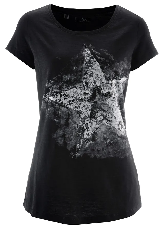 Tricou din bumbac cu fire flamm