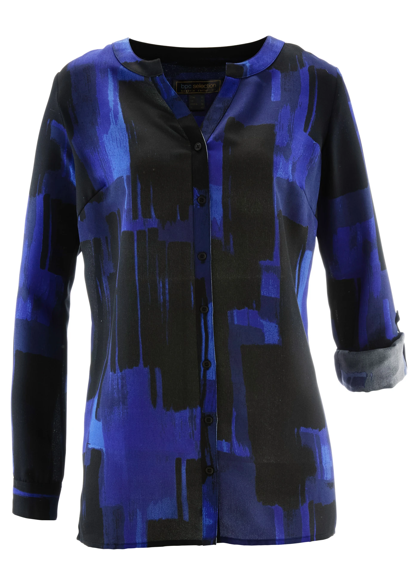 Lange blouse met print • saffierblauw/zwart • bonprix online shop