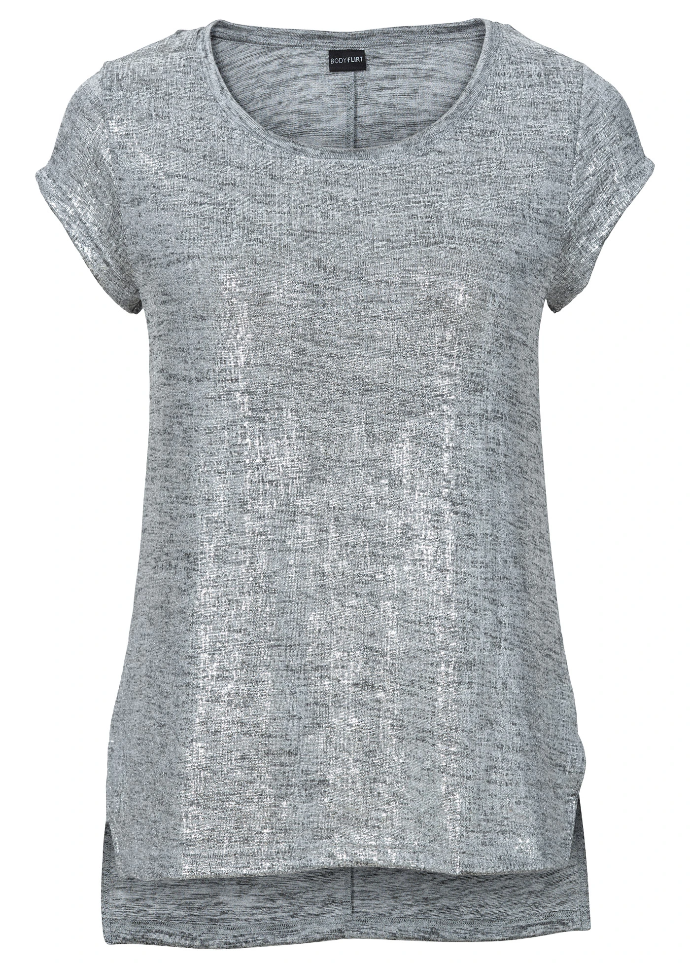 Glittershirt • grijs-zilverkleur gemêleerd • bonprix online shop