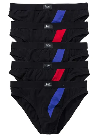 Slipy s bavlnou (5 ks v balení) • černá • bonprix obchod