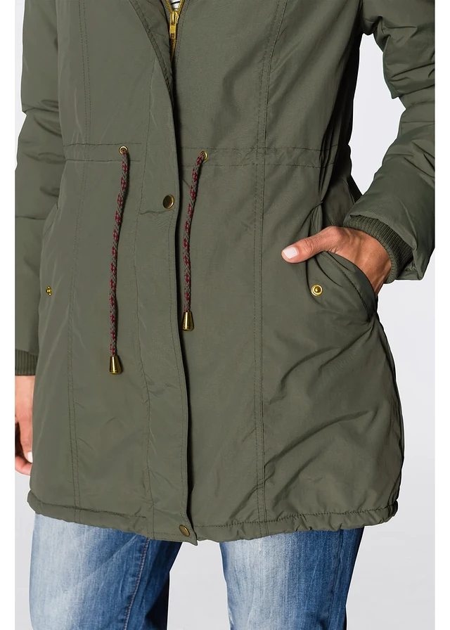 Parka met teddy fleece • olijfgroen • product-page.page-title-suffix