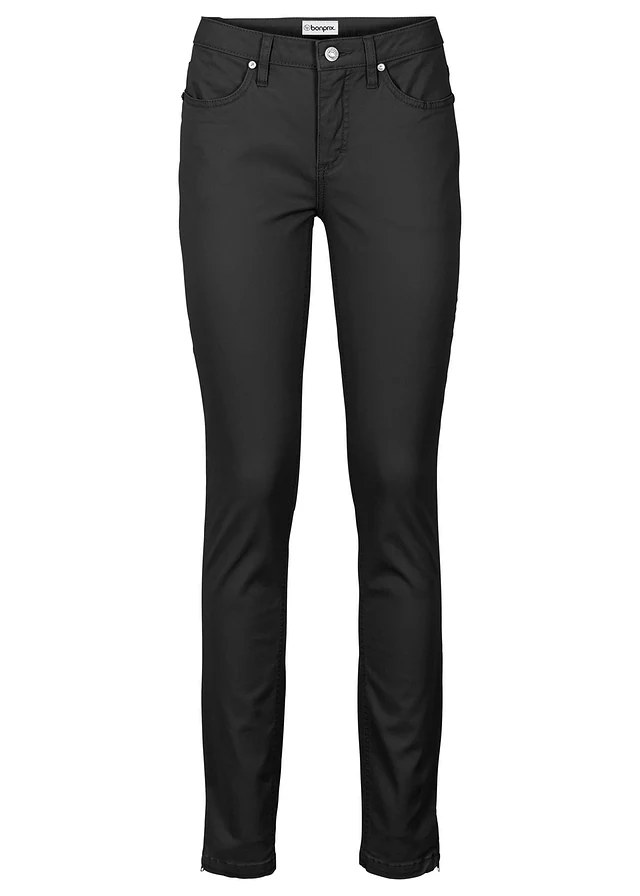 Jean skinny taille mi-haute, cropped, Couleur: noir