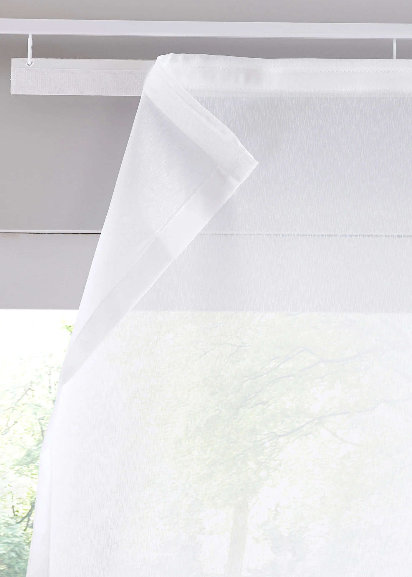 Panneau coulissant en voilage aspect lin (1 pce.) • blanc • Boutique bonprix