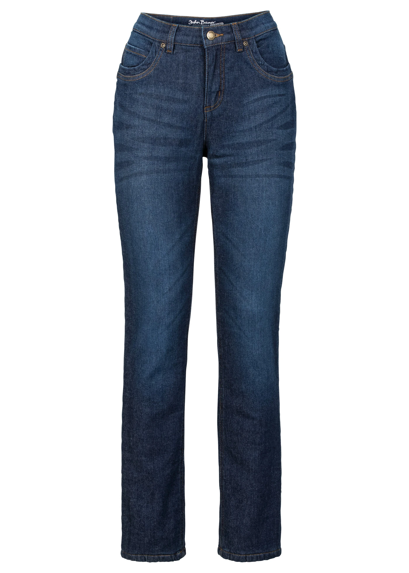 Termo strečové džíny, Hight Waist, Straight • tmavě modrá used • bonprix obchod