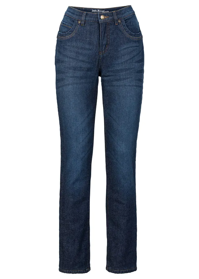 Termo strečové džíny, Hight Waist, Straight • tmavě modrá used • bonprix obchod