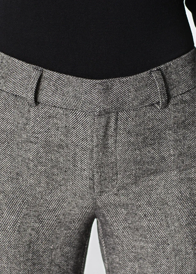 Broek met wijde pijpen, korte maten • grijs-zwart mêlee • product-page.page-title-suffix