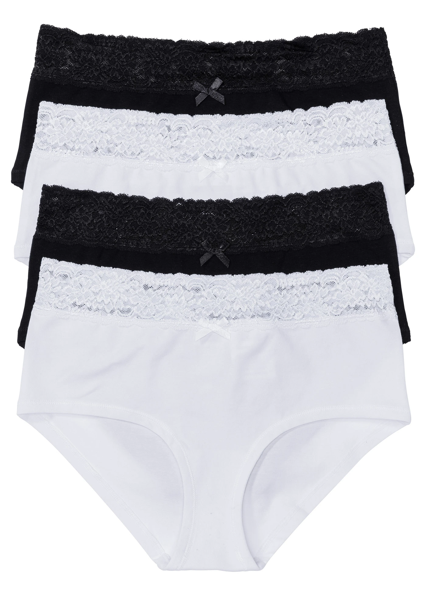 Maxi hipster (set van 4) • zwart+wit • bonprix online shop