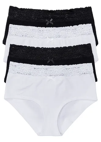 Maxi hipster (set van 4) • zwart+wit • bonprix online shop