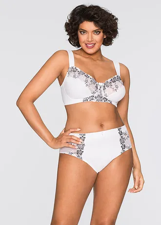 Tvarující kalhotky s jemnou výšivkou (2 ks v balení), barva: bílá + bílo-černá