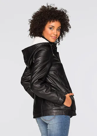 Bunda z umělé kůže • černá • bonprix obchod