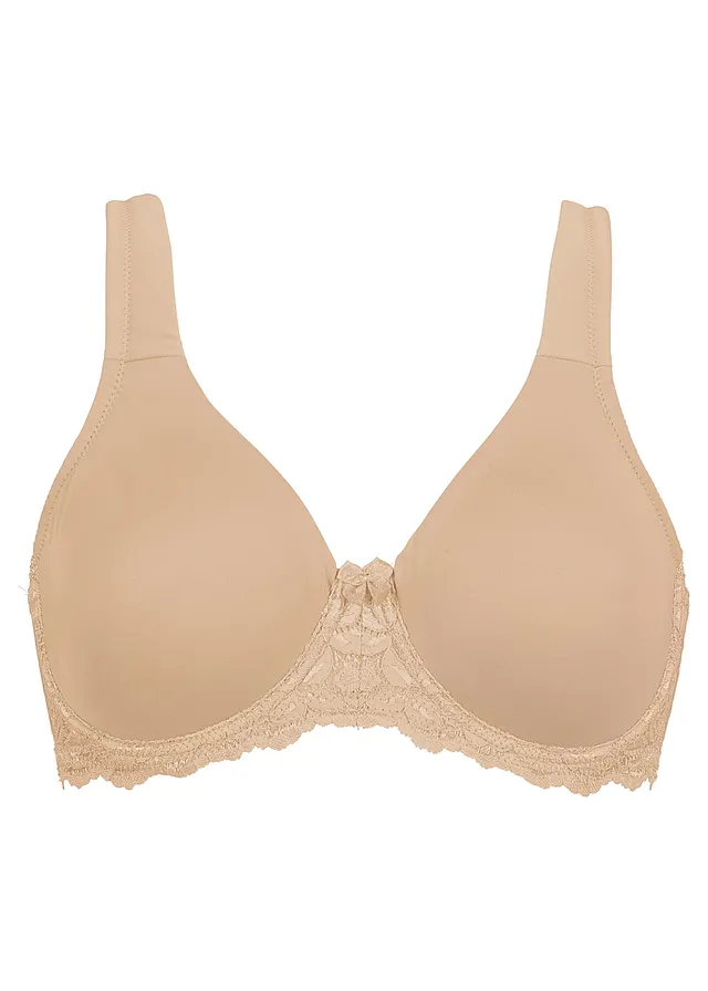 Hladká podprsenka s polstrovanými ramínky • pudrová • bonprix obchod