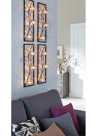 Nástěnný svícen • černo-transparentní • bonprix obchod