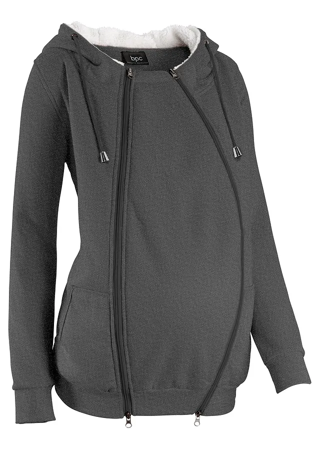 Jachetă casual 3 în 1 pentru sarcină și după, cu inserție de purtare, fără funcție de susținere, partea interioară flaușată