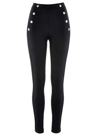 Legginsy z wygodnego materiału punto di roma • czarny • sklep bonprix