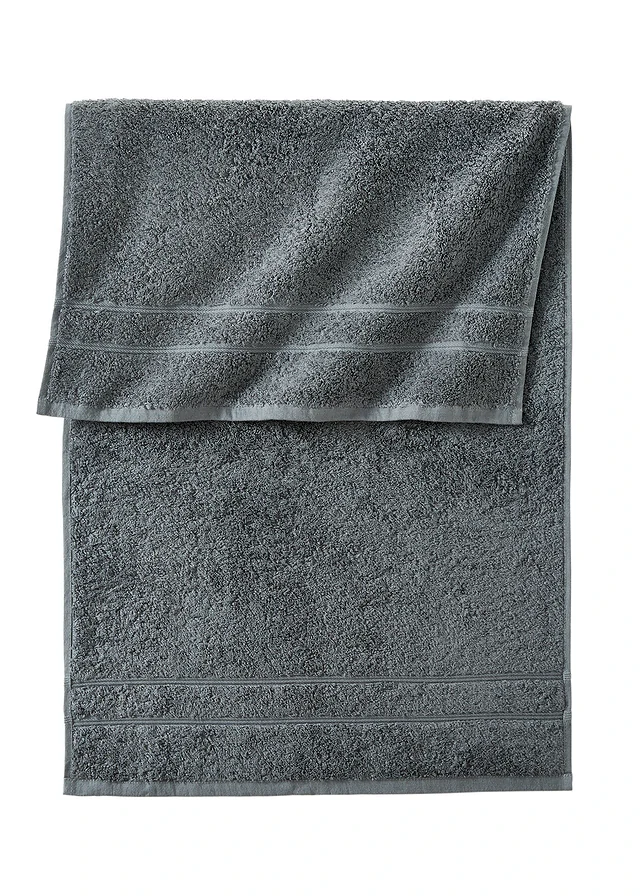 Serviette de toilette en éponge douce pur coton, Couleur: anthracite