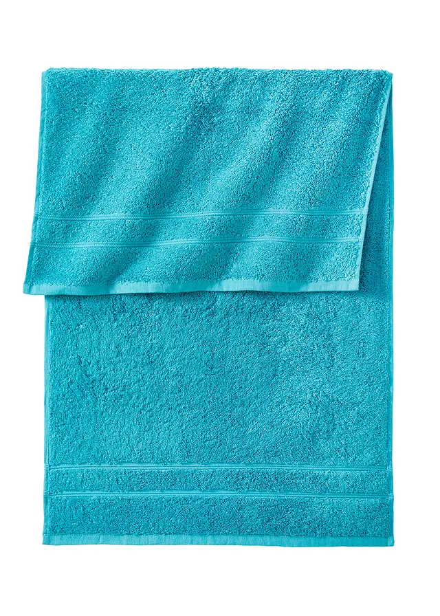 Serviette de toilette en éponge douce pur coton • pétrole • Boutique bonprix