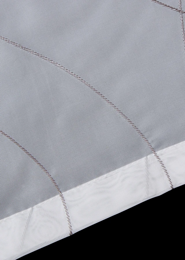Transparant vouwgordijn met borduursel, Kleur: wit-grijs