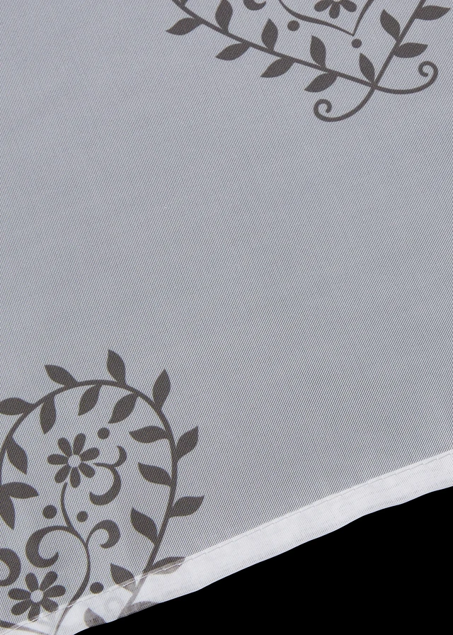 Voilage à nouer imprimé cœur, Couleur: blanc-gris
