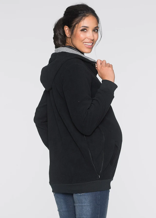 Veste 2en1 en polaire pour la grossesse avec fonction portage • noir • product-page.page-title-suffix