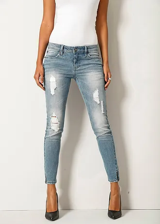 Strečové džíny po kotníky • modrá stone used • bonprix obchod