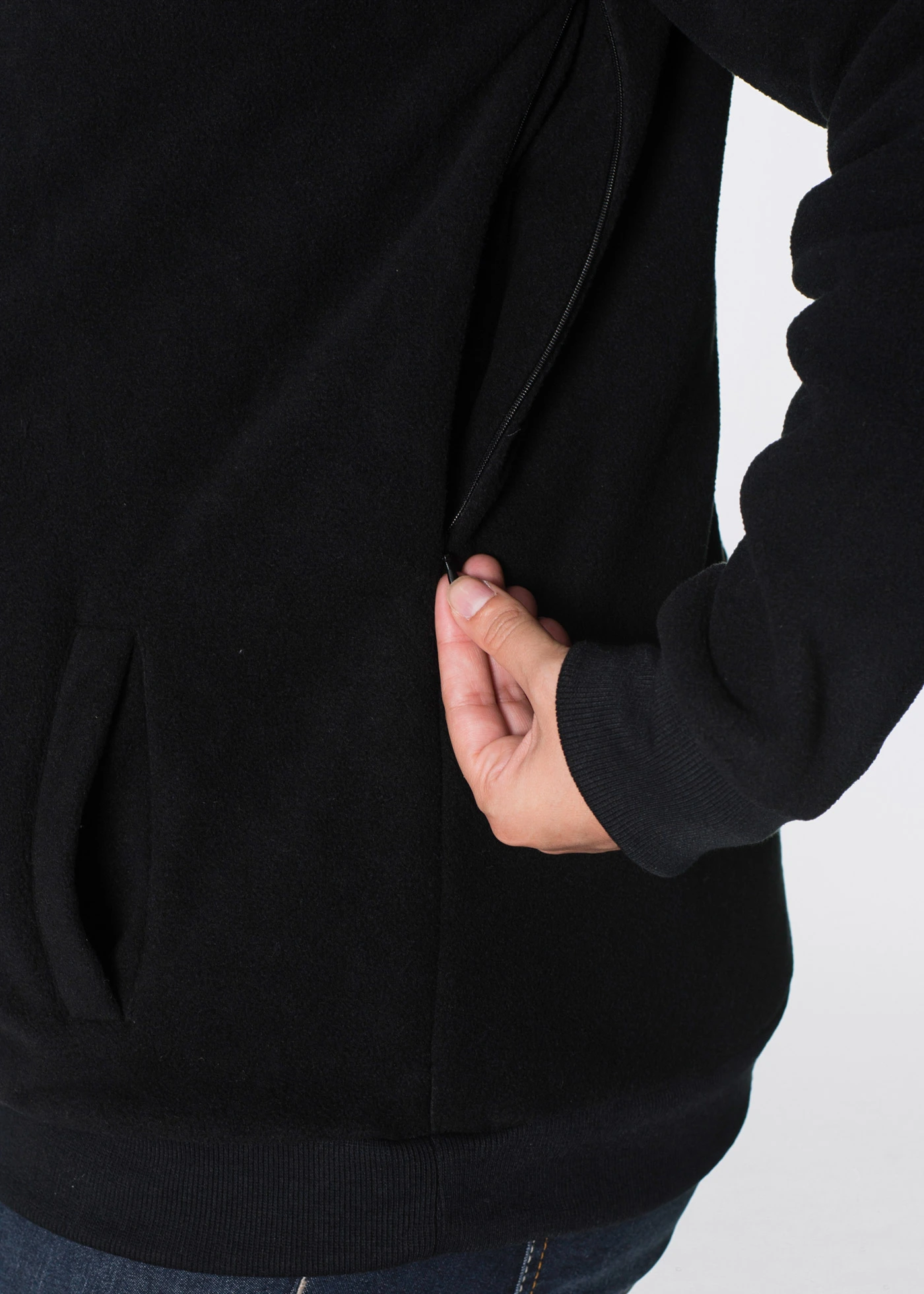 Fleece 2-in-1 zwangerschapsvest/draagvest • zwart plus size • bonprix online shop