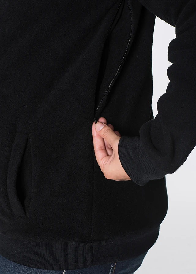 Fleece 2-in-1 zwangerschapsvest/draagvest • zwart plus size • product-page.page-title-suffix
