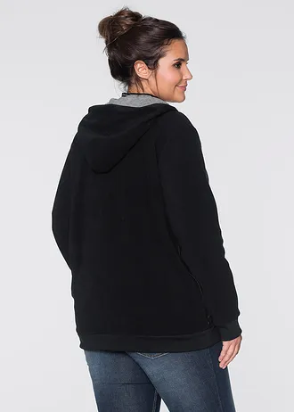 Fleece 2-in-1 zwangerschapsvest/draagvest • zwart plus size • bonprix online shop