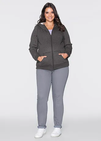 Zwangerschaps sweatvest / draagvest met zachte binnenkant • antraciet gemêleerd plus size • bonprix online shop