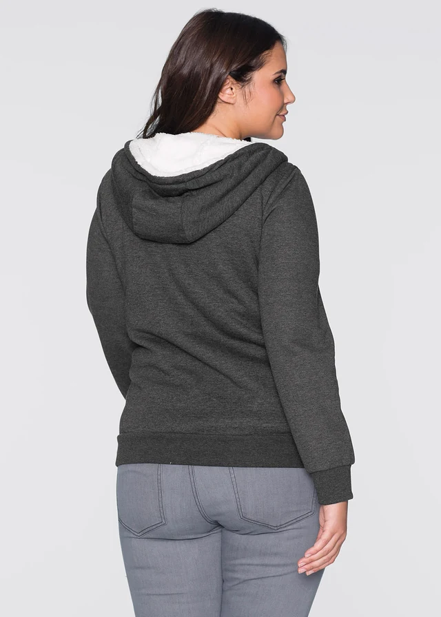 Zwangerschaps sweatvest / draagvest met zachte binnenkant, Kleur: antraciet gemêleerd