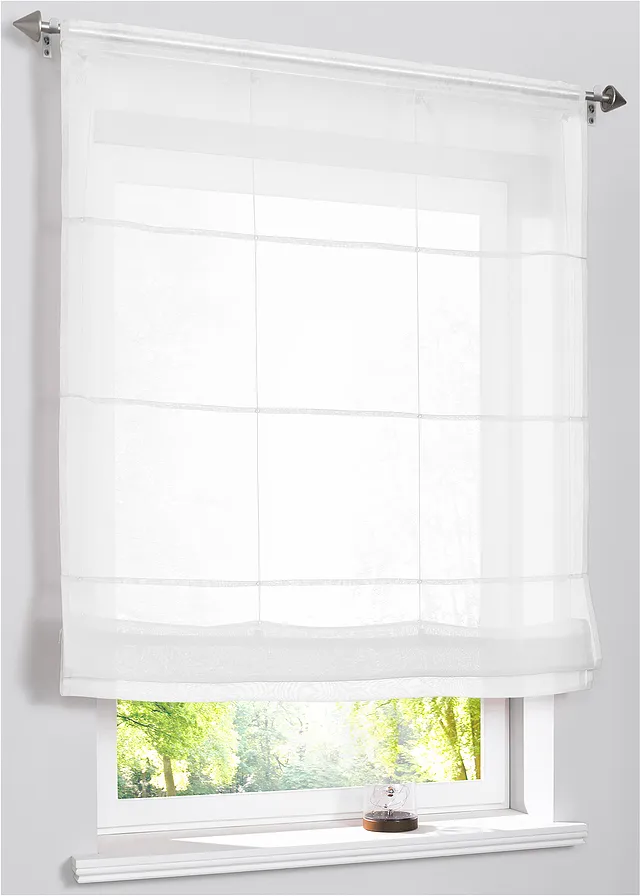 Skladacia roleta z ľahkého voálu • biela • obchod bonprix