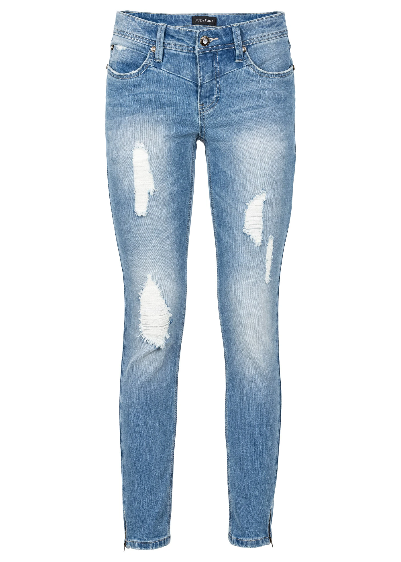 Strečové džíny po kotníky • modrá stone used • bonprix obchod