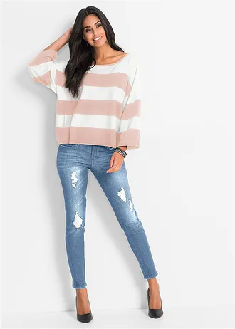 Strečové džíny po kotníky • modrá stone used • bonprix obchod