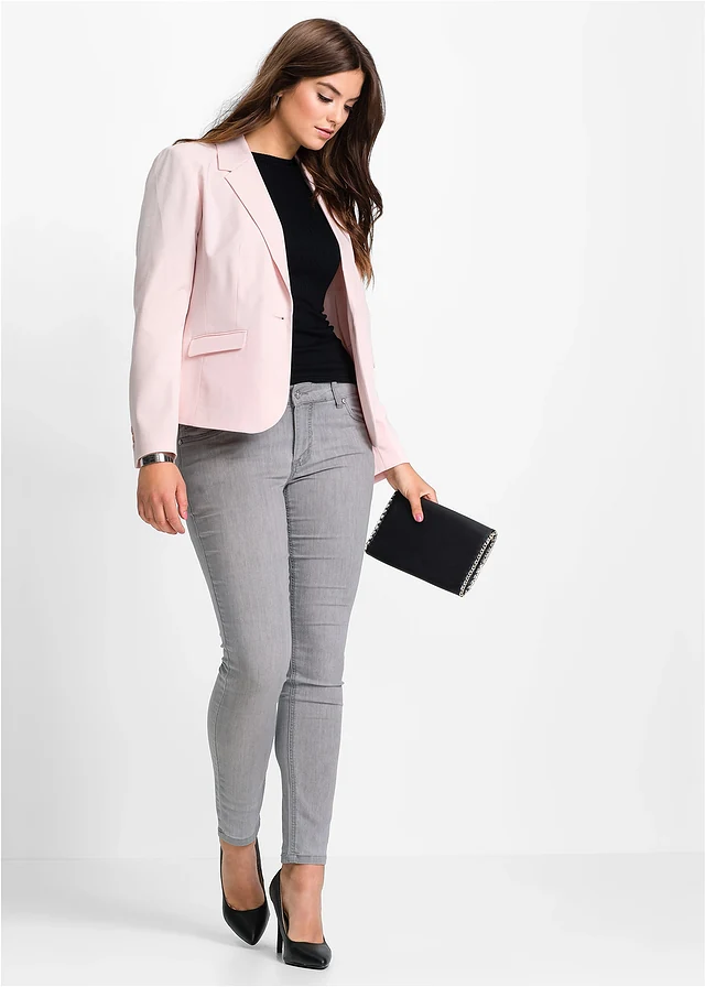 Korte blazer met klepzakken, Kleur: parelroze