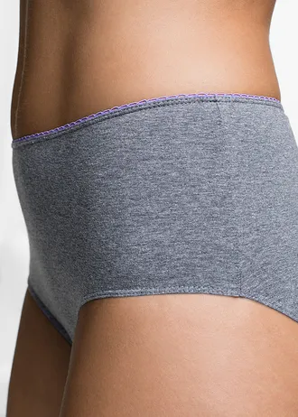 Maxikalhotky (5 ks v balení), barva: světle šedá + šedá + antracitový melír