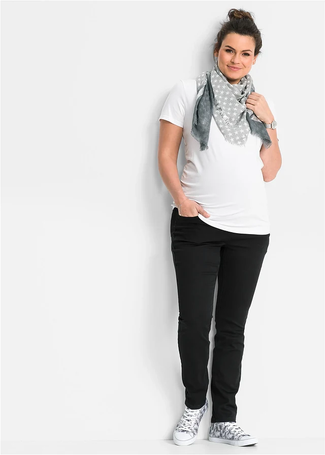 Zwangerschapsjeans met stretch, skinny, Kleur: zwart