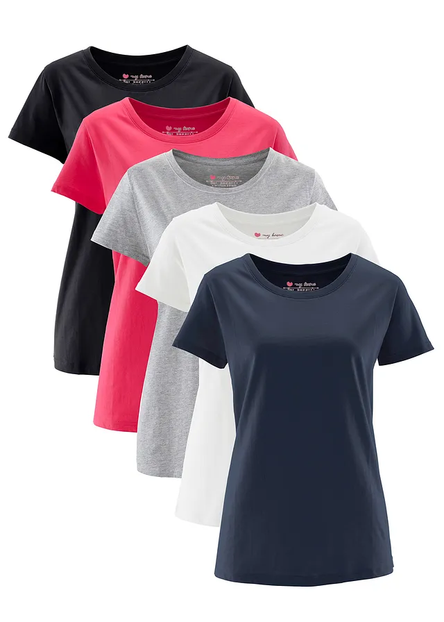 Tričko s okrúhlym výstrihom (5 ks)