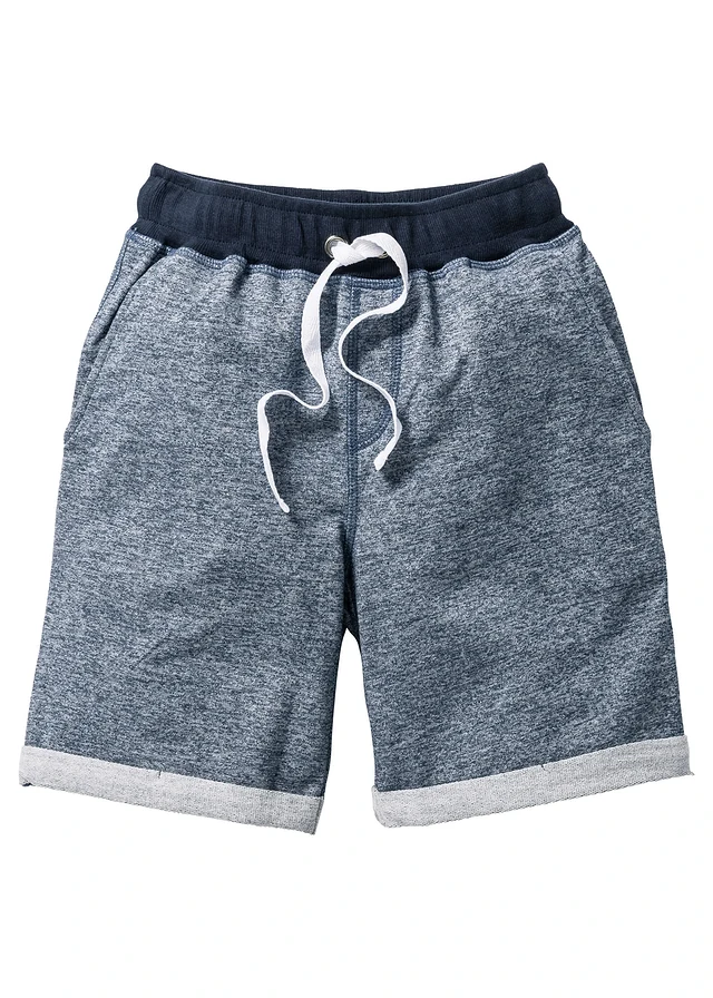Jongens bermuda in denim look, Kleur: donkerblauw mêlee
