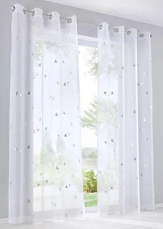 Voilage à imprimé brillant (1 pce) • blanc-argenté • Boutique bonprix