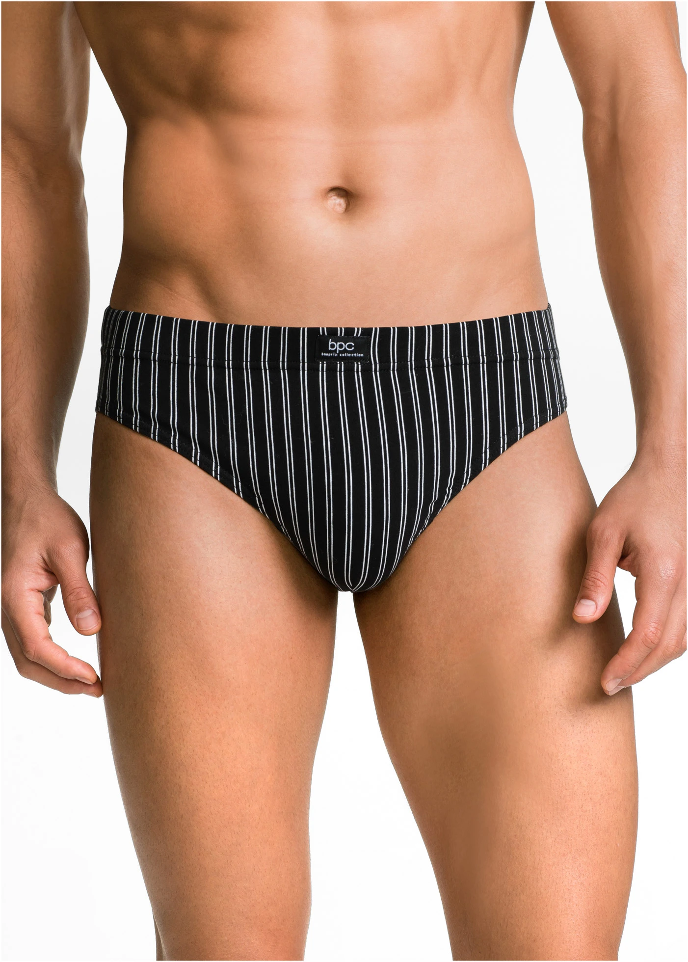 Slipy s bavlnou (5 ks v balení) • černá s proužky • bonprix obchod