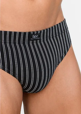 Slipy s bavlnou (5 ks v balení) • černá s proužky • bonprix obchod