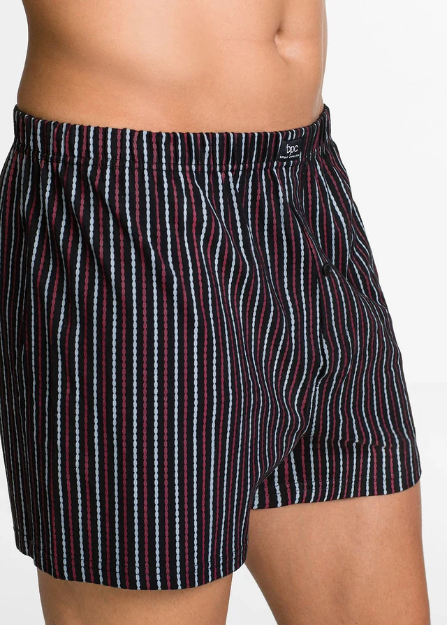 Lot de 3 caleçons en jersey coton, Couleur: noir motif