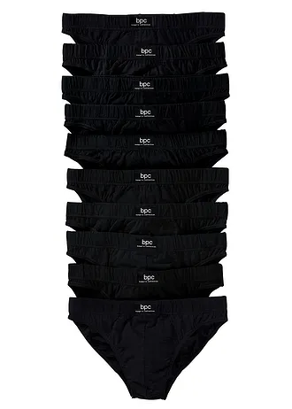 Lot de 10 slips coton, Couleur: noir