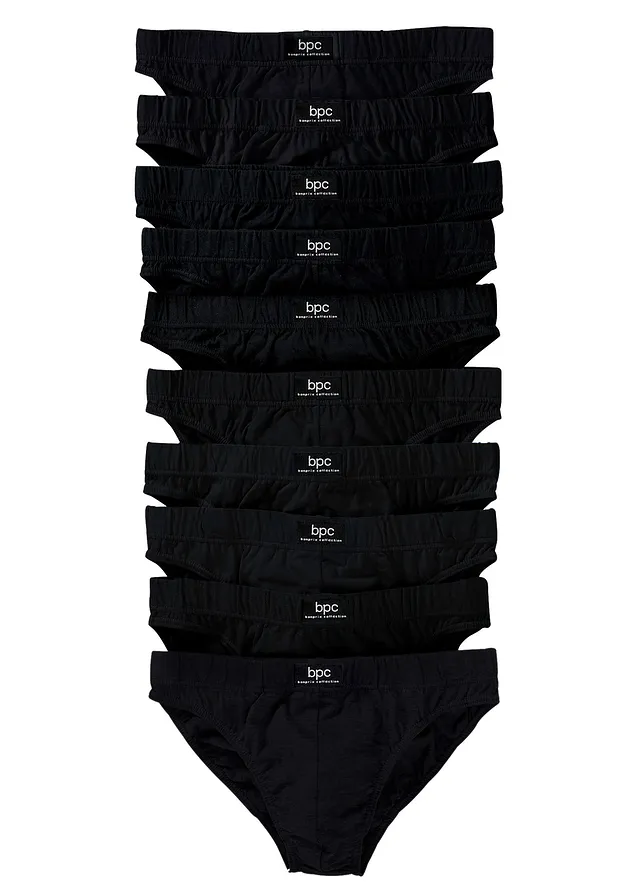 Lot de 10 slips coton • noir • Boutique bonprix