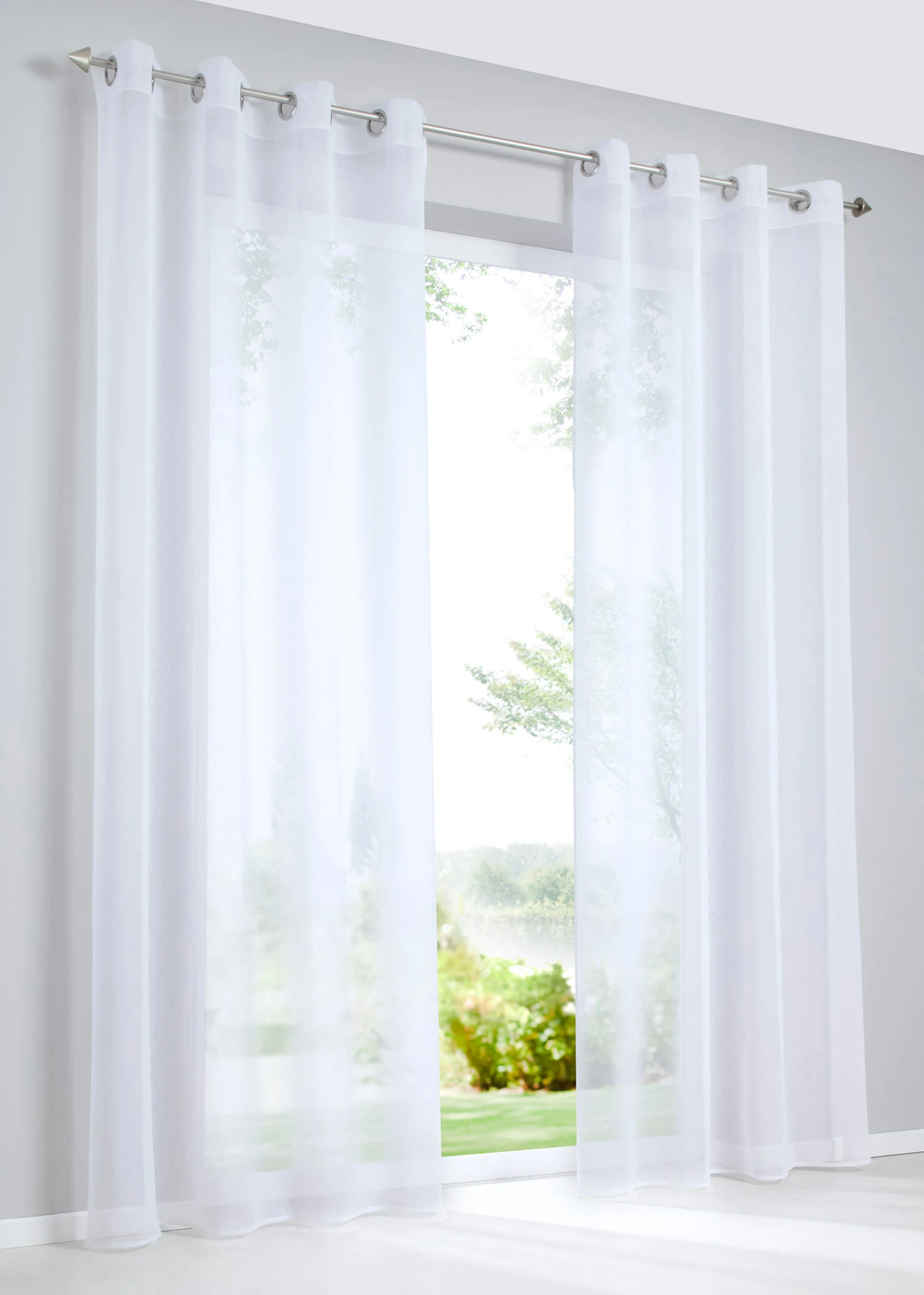 Perdea din material fin cu aspect de batist (1 buc.) • alb • magazin bonprix