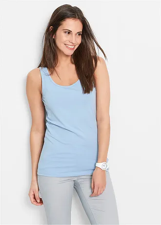 Tanktop (set van 2) • parelblauw+antraciet gemêleerd • bonprix online shop