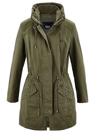 Taliowana krótka parka bawełniana ze stójką