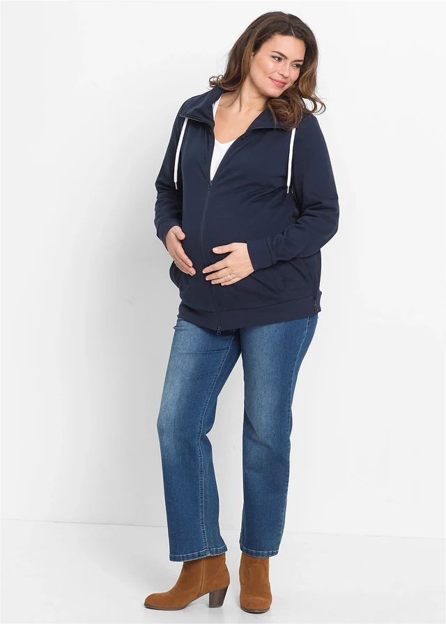 Veste sweat 3en1 pour la grossesse et le portage, Couleur: bleu foncé