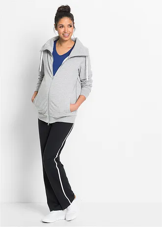 Těhotenské teplákové kalhoty s organickou bavlnou, Straight Leg • černá • bonprix obchod